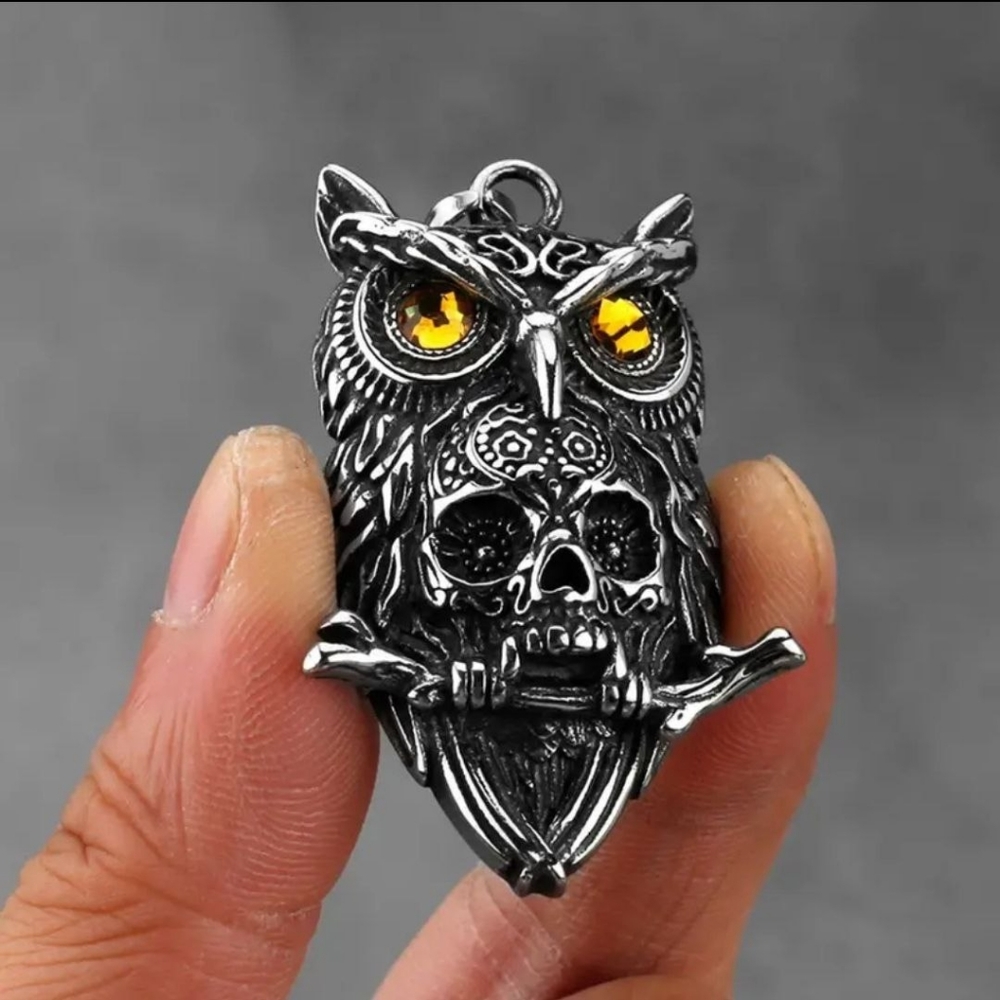 GOTHIC OWL PENDANT CHARM NECKLACE